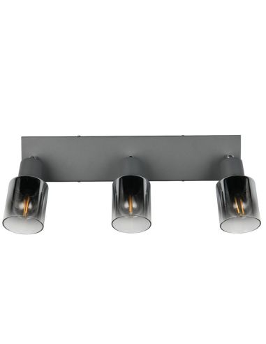 Barrette de Plafond Orientable 3 Spots CADIZ Abat-jour Fumé 3xE14 | LéonLeds