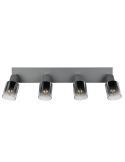 Regleta de Techo 4 Focos Orientables CADIZ Pantalla Ahumada 4xE14 | LeonLeds