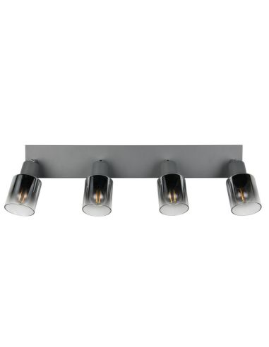Regleta de Techo 4 Focos Orientables CADIZ Pantalla Ahumada 4xE14 | LeonLeds