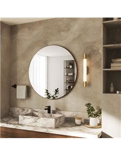Aplique LED mural ROVER dorado para espejos de baño, 2700K 44,2cm/60,2cm de largo - ClickFix - Estanco al agua 2