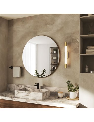 Aplique LED mural ROVER dorado para espejos de baño, 2700K 44,2cm/60,2cm de largo - ClickFix - Estanco al agua