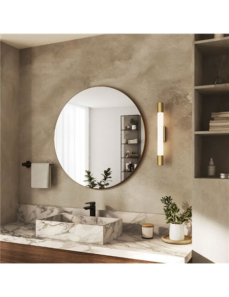 Aplique LED mural ROVER dorado para espejos de baño, 2700K 44,2cm/60,2cm de largo - ClickFix - Estanco al agua