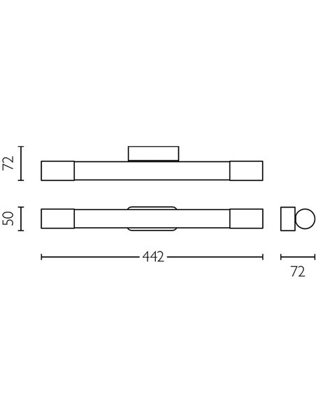 Aplique LED mural ROVER dorado para espejos de baño, 2700K 44,2cm/60,2cm de largo - ClickFix - Estanco al agua