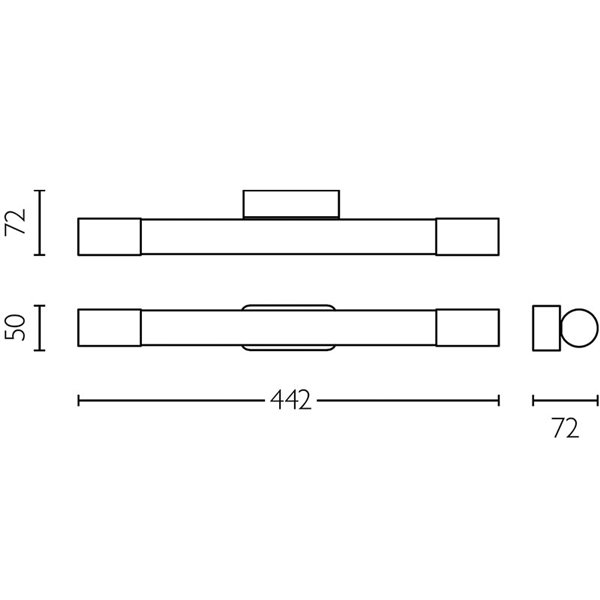 Aplique LED mural ROVER dorado para espejos de baño, 2700K 44,2cm/60,2cm de largo - ClickFix - Estanco al agua