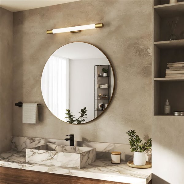 Aplique LED Golden ROVER para espelhos de banheiro, 2700K 44,2cm/60,2cm de comprimento - ClickFix - À prova d'água