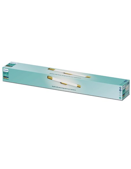 Applique LED Golden ROVER pour miroir de salle de bain, 2700K 44,2cm/60,2cm de long - ClickFix - Étanche