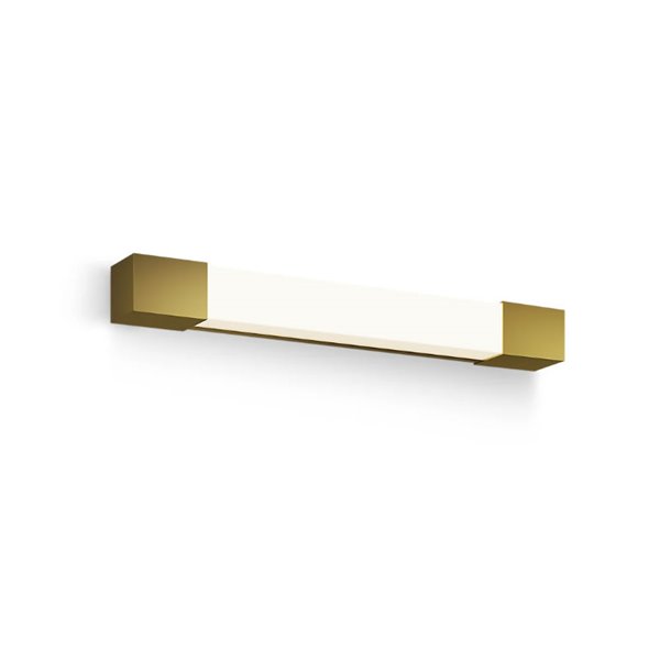 Aplique LED mural ROVER cuadrado para espejos de baño, dorado 2700K 44,4cm/62,8cm de largo - ClickFix - Estanco al agua