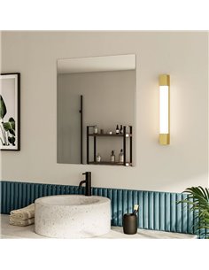 Aplique LED mural ROVER cuadrado para espejos de baño, dorado 2700K 44,4cm/62,8cm de largo - ClickFix - Estanco al agua 2