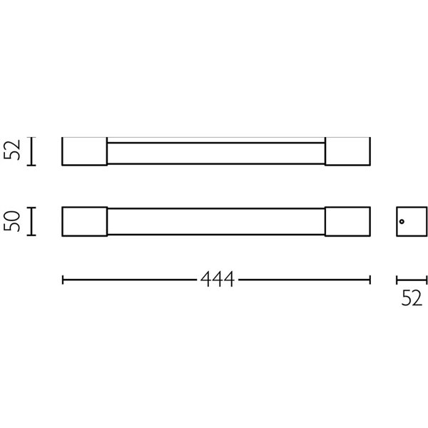 Aplique LED quadrado ROVER para espelhos de banheiro, ouro 2700K, 44,4 cm/62,8 cm de comprimento - ClickFix - À prova d'água
