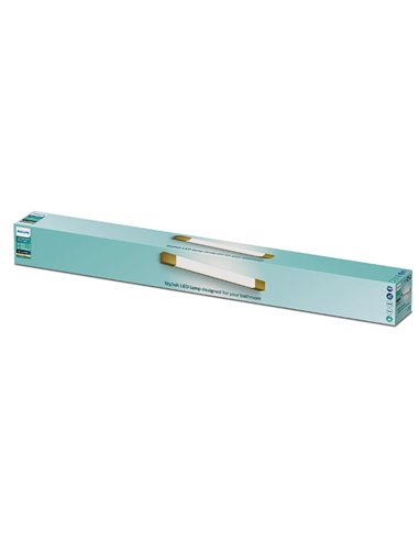 Applique murale LED carrée ROVER pour miroir de salle de bain, or 2700K 44,4 cm/62,8 cm de long - ClickFix - Étanche