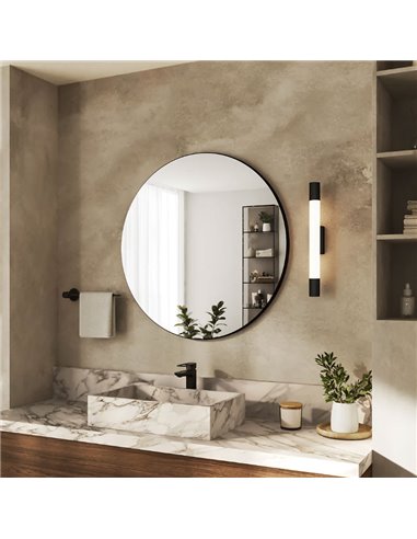 Aplique LED mural ROVER negro para espejos de baño, 2700K 44,2cm/60,2cm de largo - ClickFix - Estanco al agua