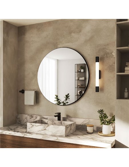 Aplique LED mural ROVER negro para espejos de baño, 2700K 44,2cm/60,2cm de largo - ClickFix - Estanco al agua