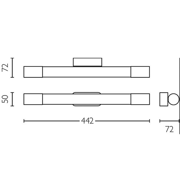 Applique LED ROVER noire pour miroir de salle de bain, 2700K 44,2cm/60,2cm de long - ClickFix - Etanche