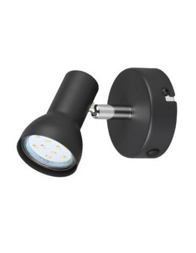 Aplique de Pared o Techo Estilo Foco CANTAR Negro | LeonLeds