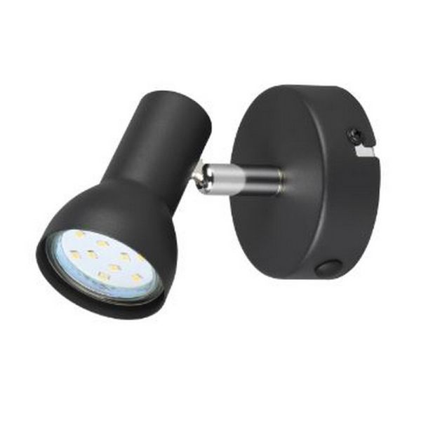 Aplique de Pared o Techo Estilo Foco CANTAR Negro | LeonLeds