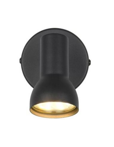 Aplique de Pared o Techo Estilo Foco CANTAR Negro | LeonLeds