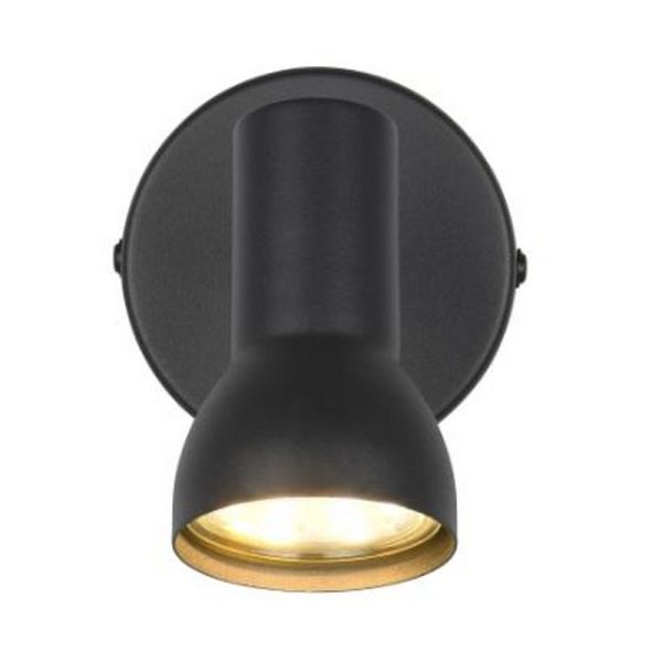 Aplique de Pared o Techo Estilo Foco CANTAR Negro | LeonLeds
