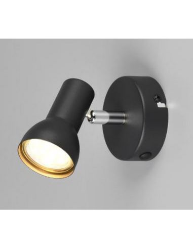 Aplique de Pared o Techo Estilo Foco CANTAR Negro | LeonLeds