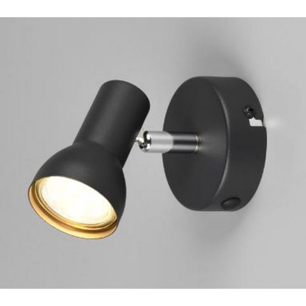Aplique de Pared o Techo Estilo Foco CANTAR Negro | LeonLeds