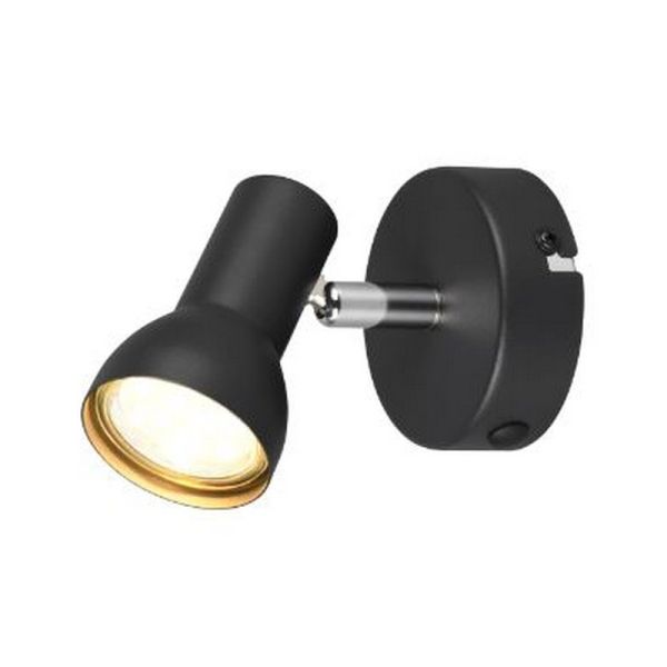 Aplique de Pared o Techo Estilo Foco CANTAR Negro | LeonLeds