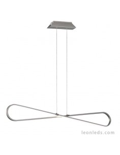 Lámpara de Techo LED con una potencia de 42W 3000K Luz Cálida de la serie Bucle 5870 color plata cromo de diseño vanguardista |