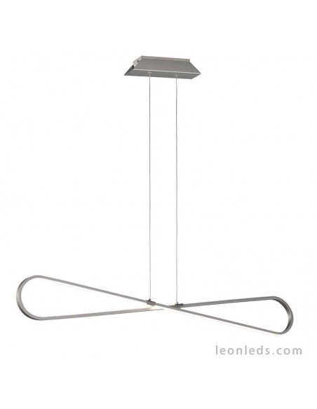 Lámpara de Techo LED con una potencia de 42W 3000K Luz Cálida de la serie Bucle 5870 color plata cromo de diseño vanguardista |