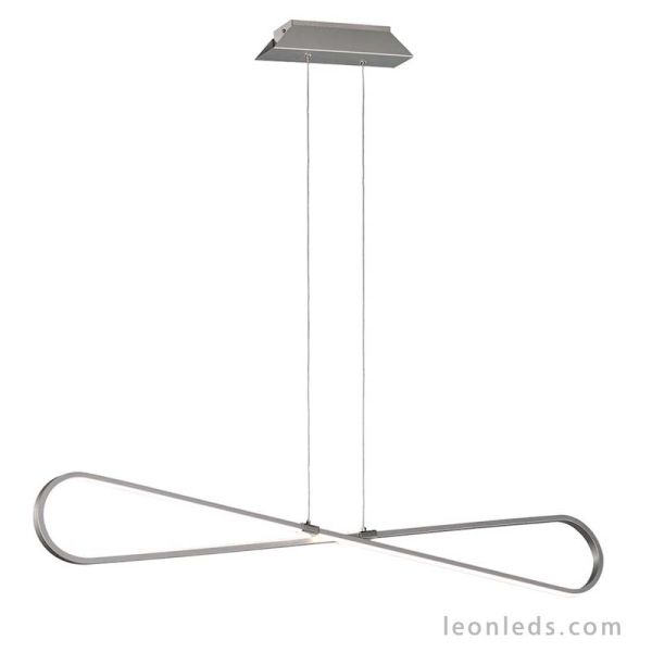 Lámpara de Techo LED con una potencia de 42W 3000K Luz Cálida de la serie Bucle 5870 color plata cromo de diseño vanguardista |