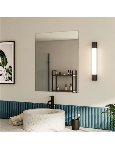 Aplique LED mural ROVER cuadrado para espejos de baño, negro 2700K 44,4cm/62,8cm de largo - ClickFix - Estanco al agua