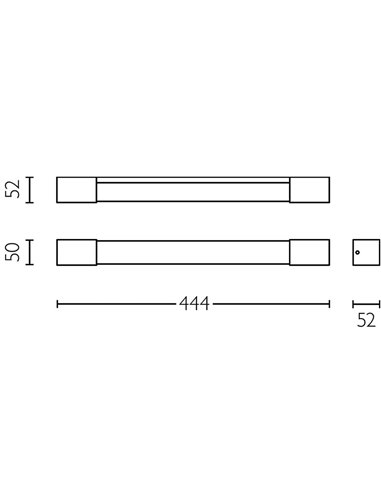 Aplique LED quadrado ROVER para espelhos de banheiro, preto 2700K 44,4cm/62,8cm de comprimento - ClickFix - À prova d'água