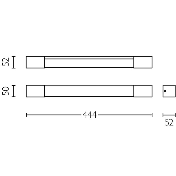 Applique murale LED carrée ROVER pour miroir de salle de bain, noire 2700K 44,4cm/62,8cm de long - ClickFix - Étanche