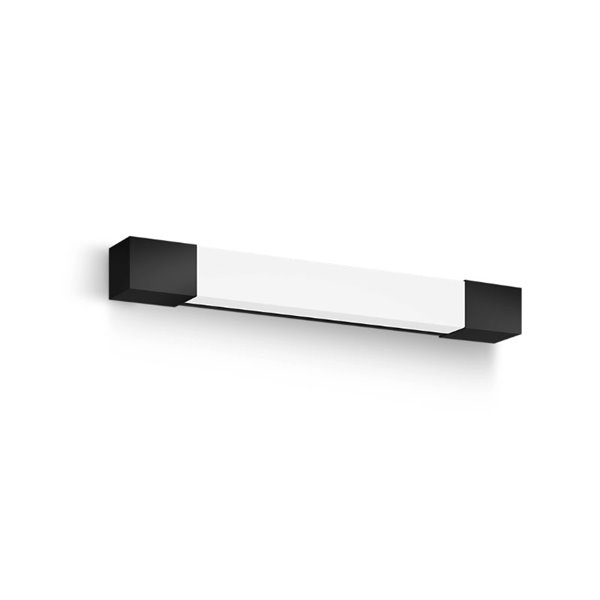 Aplique LED mural ROVER cuadrado para espejos de baño, negro 2700K 44,4cm/62,8cm de largo - ClickFix - Estanco al agua