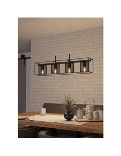 Lampe à suspension CATTERICK avec 4 abat-jour en fil noir, 4xE27 (non inclus) 2