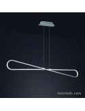 Lámpara de Techo LED con una potencia de 42W 3000K Luz Cálida de la serie Bucle 5870 color plata cromo de diseño vanguardista | 