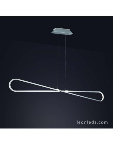 Lámpara de Techo LED con una potencia de 42W 3000K Luz Cálida de la serie Bucle 5870 color plata cromo de diseño vanguardista | 