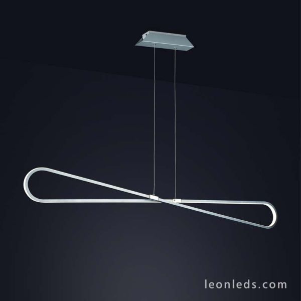 Lámpara de Techo LED con una potencia de 42W 3000K Luz Cálida de la serie Bucle 5870 color plata cromo de diseño vanguardista | 