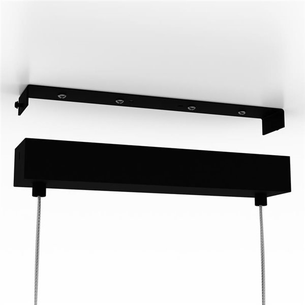 Lámpara colgante CATTERICK con 4 Pantallas de Alambre Negro, 4xE27 (No Incl.)