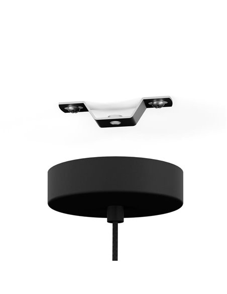 Luminária pendente com abajur de malha preta IKESTON, industrial E27