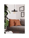 Lámpara colgante con pantalla de rejilla negra IKESTON, industrial E27