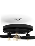 Plafonnier pour 3 ampoules E27 IKESTON, avec abat-jour ronds à grille noire