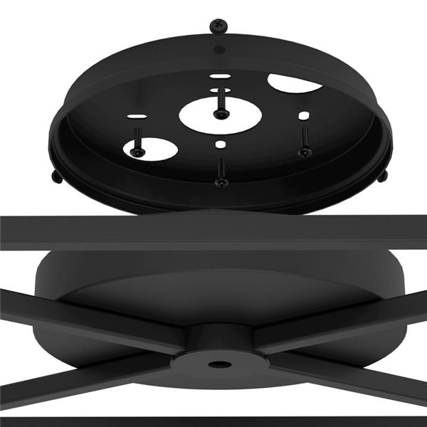 Lámpara de techo SPEKE con 5 portalámparas E27, alambre rectangular negro, 41,5 cm