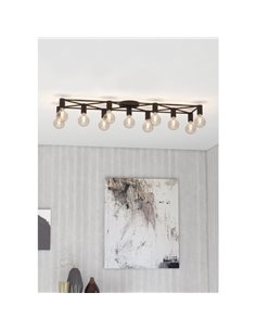 Lámpara de techo SPEKE con 11 portalámparas E27, alambre negro, 156 cm 2