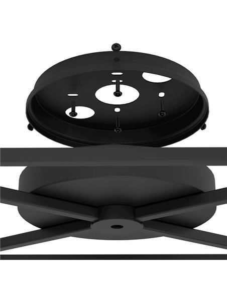 Candeeiro de teto SPEKE com 11 casquilhos E27, fio preto, 156 cm