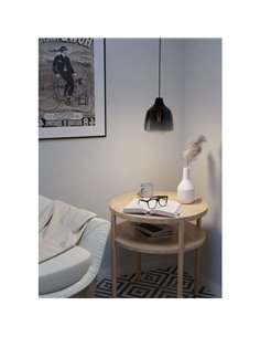 SEDBERGH Suspension avec abat-jour en verre dégradé noir-gris-transparent E27 2