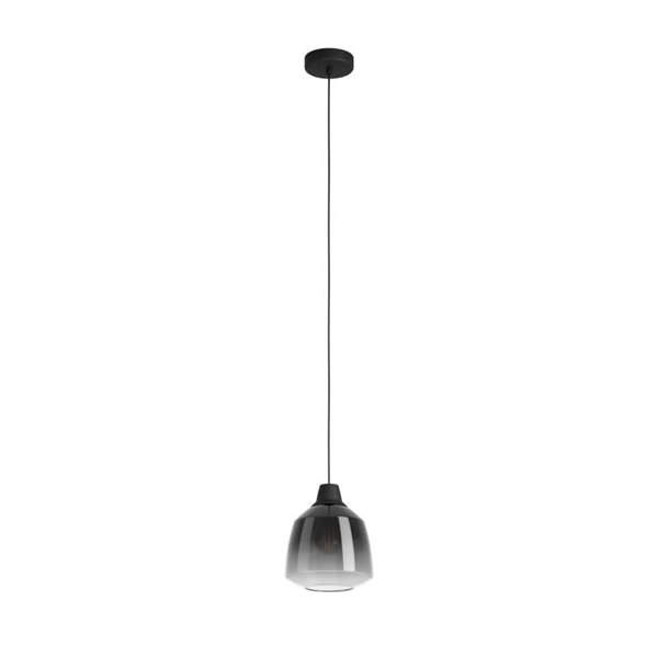 SEDBERGH Suspension avec abat-jour en verre dégradé noir-gris-transparent E27