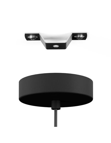 SEDBERGH Luminária pendente com abajur de vidro gradiente preto-cinza transparente E27