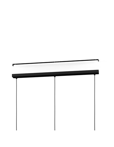Lámpara Colgante SEDBERGH con 3 Pantallas de cristal degradado negro-gris-transparente 3xE27
