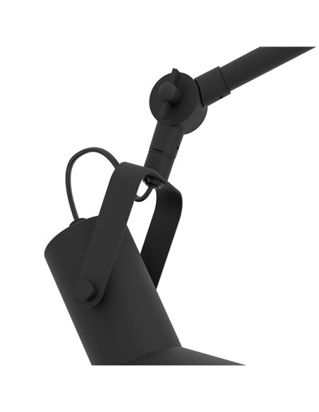 Lámpara colgante con 2 cabezales tipo flexo articulado y orientable negro TAKELEY, 2xE27