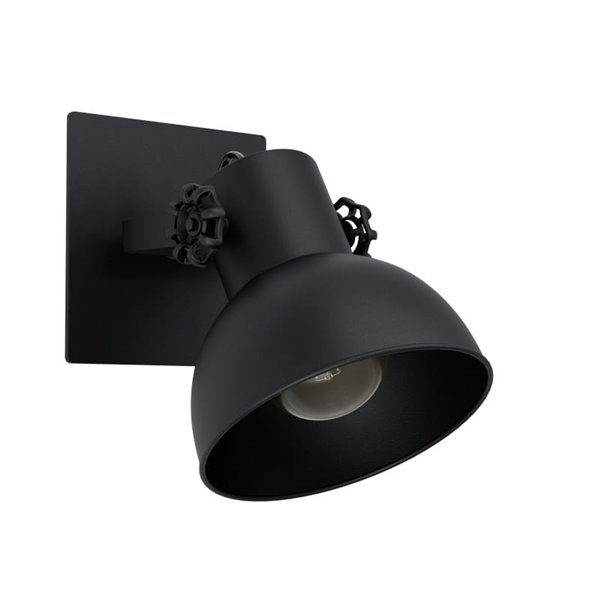 Aplique de pared con cabezal orientable BARNSTAPLE 1, negro E27