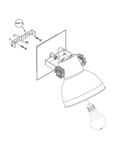 Aplique de pared con cabezal orientable BARNSTAPLE 1, negro E27