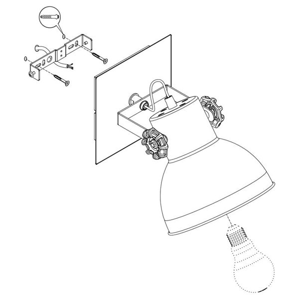 Aplique de pared con cabezal orientable BARNSTAPLE 1, negro E27